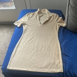 Elegant Cream Women's T-shirt Dress